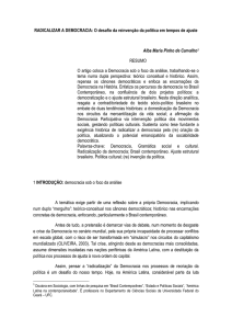 RADICALIZAR A DEMOCRACIA: O desafio da reinvenção da