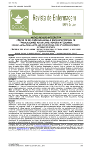 CÂNCER DE PELE NÃO MELANOMA E RISCO OCUPACIONAL DE