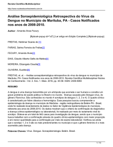 Análise Soroepidemiológica Retrospectiva do Vírus da Dengue no