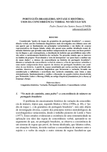 português brasileiro, sintaxe e história: usos da concordância verbal