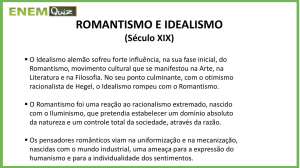 ROMANTISMO E IDEALISMO (Século XIX)