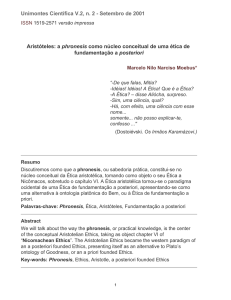 Unimontes Científica V.2, n. 2 - Setembro de 2001 Aristóteles: a