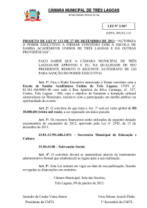 Leis 2012 - Câmara Municipal de Três Lagoas