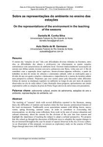 Sobre as representações do ambiente no ensino das estações