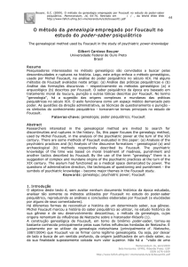 O método da genealogia empregado por Foucault - Fafich