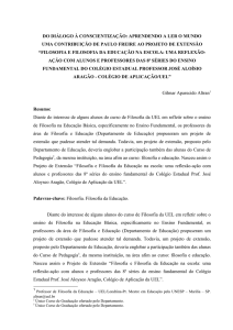 do diálogo à conscientização: aprendendo a ler o mundo