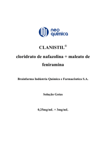 CLANISTIL cloridrato de nafazolina + maleato de feniramina
