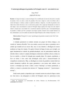 O ensino/aprendizagem da gramática do Português como L2