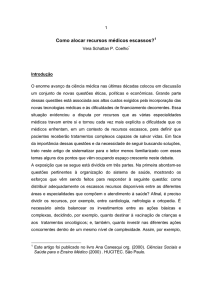 Como alocar recursos médicos escassos? - fflch-usp