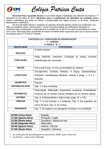 10/06 (Terça-feira) Redação 11/06 (Quarta