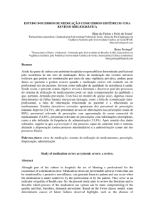 ESTUDO DOS ERROS DE MEDICAÇÃO COMO ERROS SISTÊMICOS