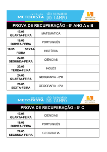 PROVA DE RECUPERAÇÃO - 6º ANO A e B PROVA DE