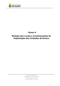 Anexo 4 Relação dos Locais e Condicionantes de