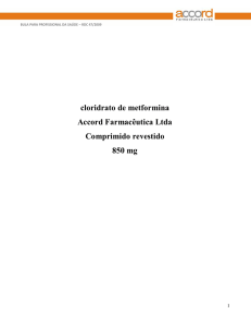 cloridrato de metformina Accord Farmacêutica Ltda Comprimido