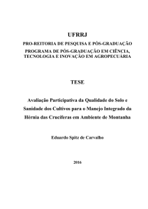 Avaliação Participativa da Qualidade do Solo e Sanidade dos