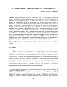 Os Valores da Herança: A construção de sentidos para a doença