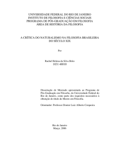 PDF: A CRÍTICA DO NATURALISMO NA FILOSOFIA BRASILEIRA