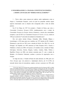 O Neoliberalismo e a Chamada Constituição Europeia.