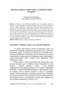 Do léxico à sintaxe: tópicos sobre a evolução da noção de