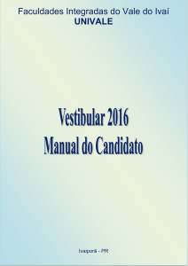 Visualizar Manual do Candidato - Faculdades Integradas do Vale