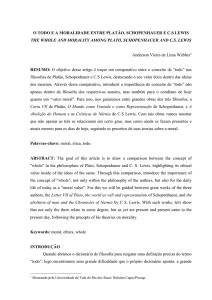 O TODO E A MORALIDADE ENTRE PLATÃO, SCHOPENHAUER E