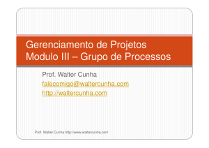 Os processos de gerenciamento de projetos