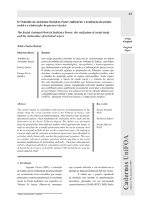 O Trabalho do Assistente Social no Poder Judiciário: a realização