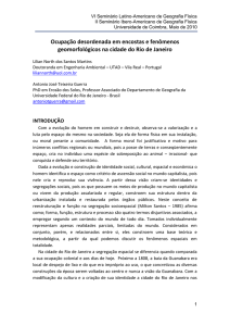 Estudo das características geomorfológicas, histórica e geografica