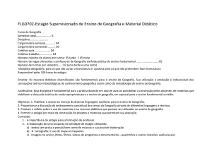 FLG0702-Estágio Supervisionado de Ensino de Geografia e