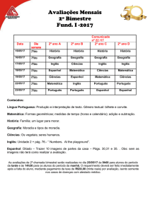 Comunicados nº 22 a 25/2017 Avaliações Mensais