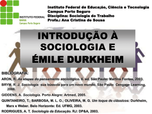introdução à sociologia e émile durkheim
