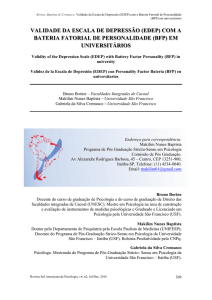 VALIDADE DA ESCALA DE DEPRESSÃO (EDEP) COM A BATERIA