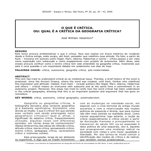 Qual é a crítica da geografia crítica