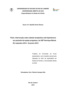 Título: Intervenção sobre adesão terapêutica anti