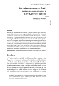 O movimento negro no Brasil: ausências, emergências e a