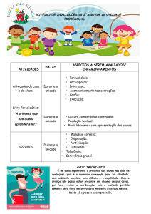 ROTEIRO DE AVALIAÇÕES do 2°ANO DA IV