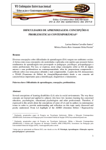 dificuldades de aprendizagem: concepções e problemáticas