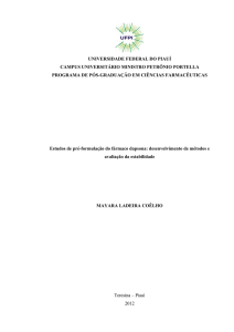 Estudos de Pré-formulação do fármaco dapsona