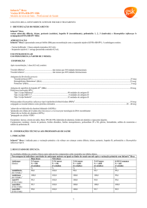 Infanrix® Hexa Vacina DTPa-HB-IPV+Hib Modelo de texto de