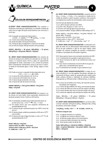 CÁLCULOS ESTEQUIOMÉTRICOS - V ou F