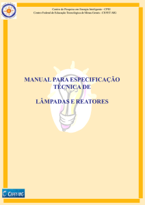 manual para especificação técnica de lâmpadas e reatores