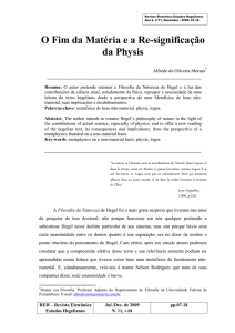 O Fim da Matéria e a Re-significação da Physis