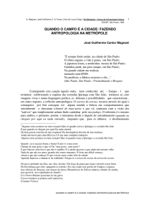 quando o campo é a cidade - Núcleo de Antropologia Urbana da USP