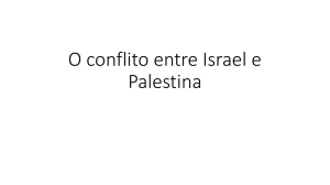 O conflito entre Israel e Palestina