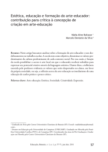 Estética, educação e formação do arte