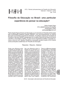 Filosofia da Educação no Brasil: uma particular experiência do