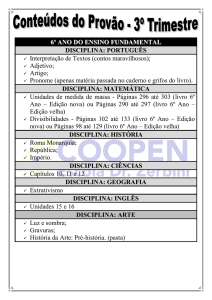 6º ANO DO ENSINO FUNDAMENTAL DISCIPLINA