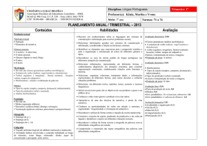PLANEJAMENTO ANUAL / TRIMESTRAL – 2013 Conteúdos
