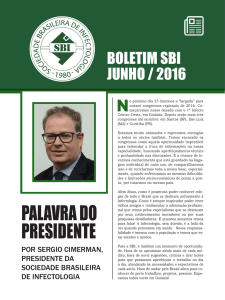 PALAVRA DO PRESIDENTE - Sociedade Brasileira de Infectologia