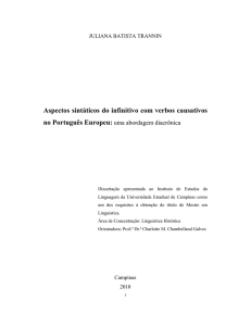 Aspectos sintáticos do infinitivo com verbos causativos no Português